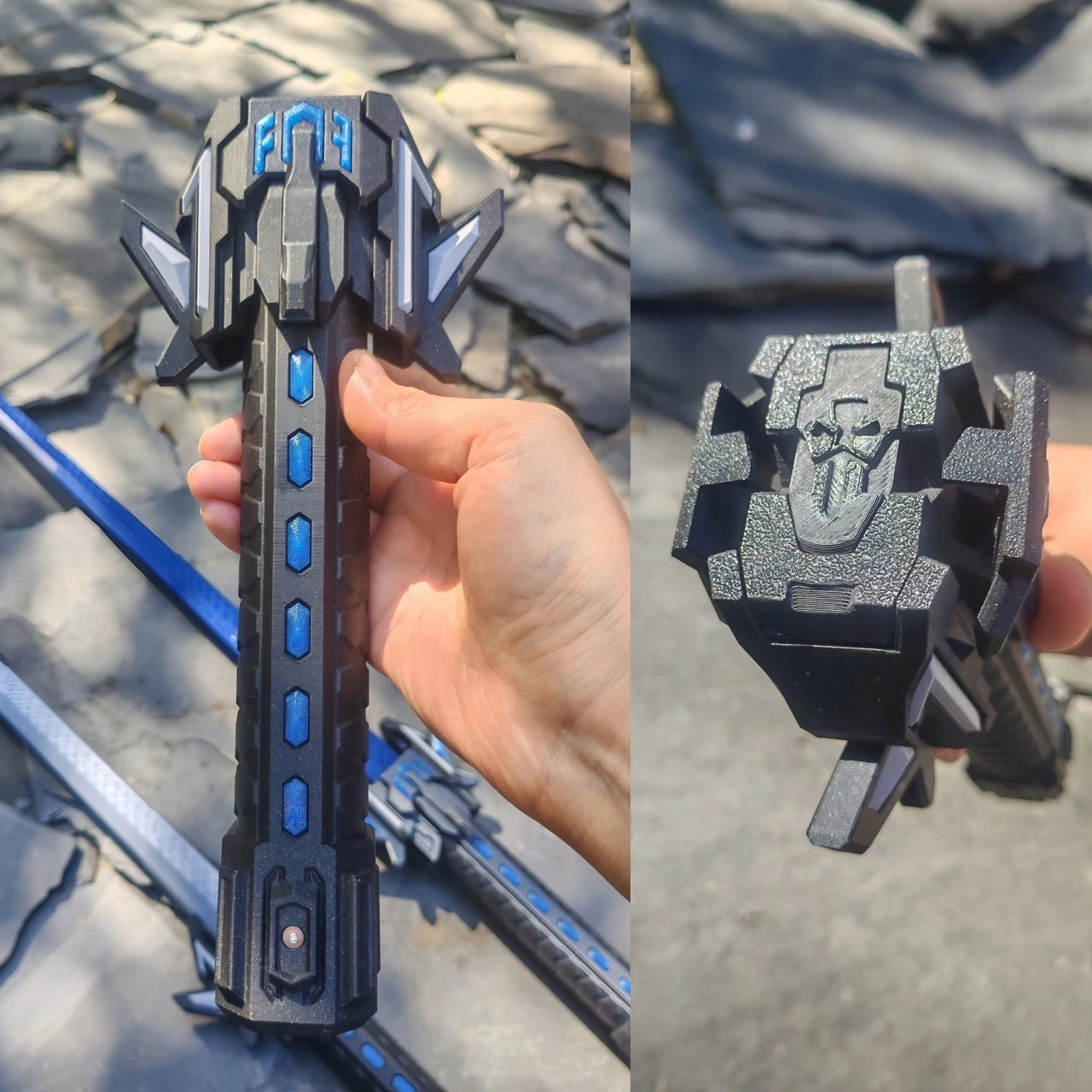 3D Printed Retractable Sword with Mecha-Style Trigger Switch (Generation 3)